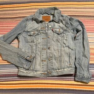 Vintage Levi‎ Strauss Big E Premium Denim Jacket Light Wash Distressed XS